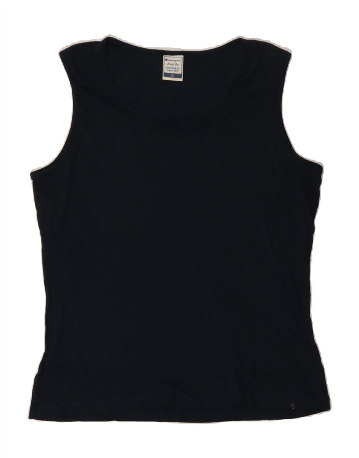CHAMPION Womens Easy Fit Vest Top UK 18 XL Navy Blue Vintage Champion and Second-Hand Champion from Messina Hembry 