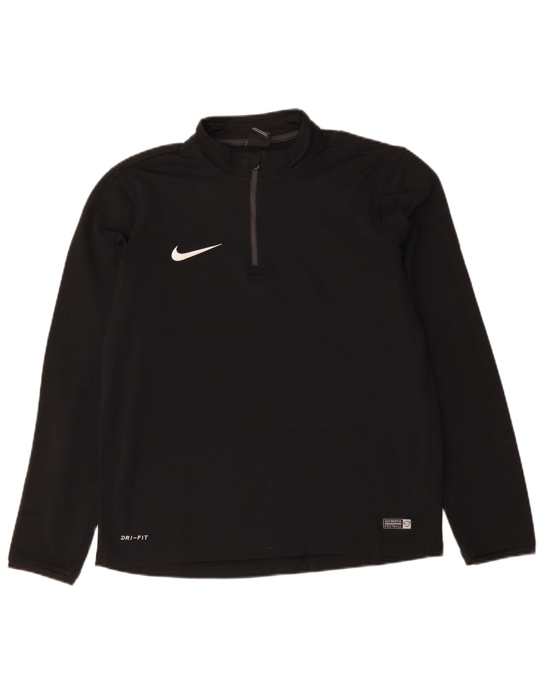 NIKE Herre Dri Fit Pullover med lynlåsudskæring Træningsdragt Top Medium Sort Polyester