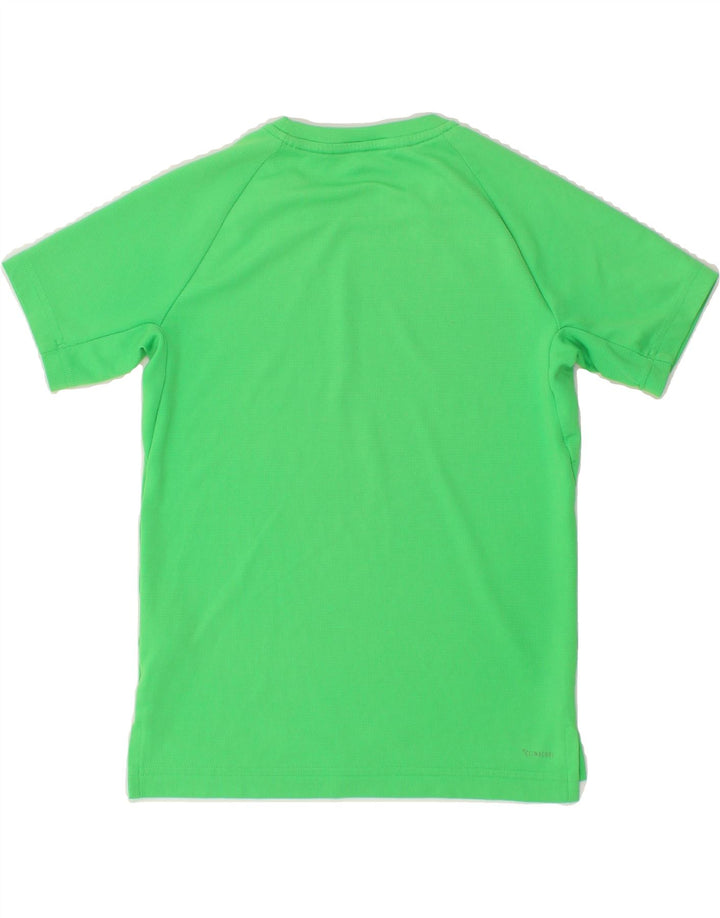 ADIDAS Boys Climacool T-Shirt Top 9-10 Years Small Green Polyester | Vintage Adidas | Thrift | Second-Hand Adidas | Used Clothing | Messina Hembry 