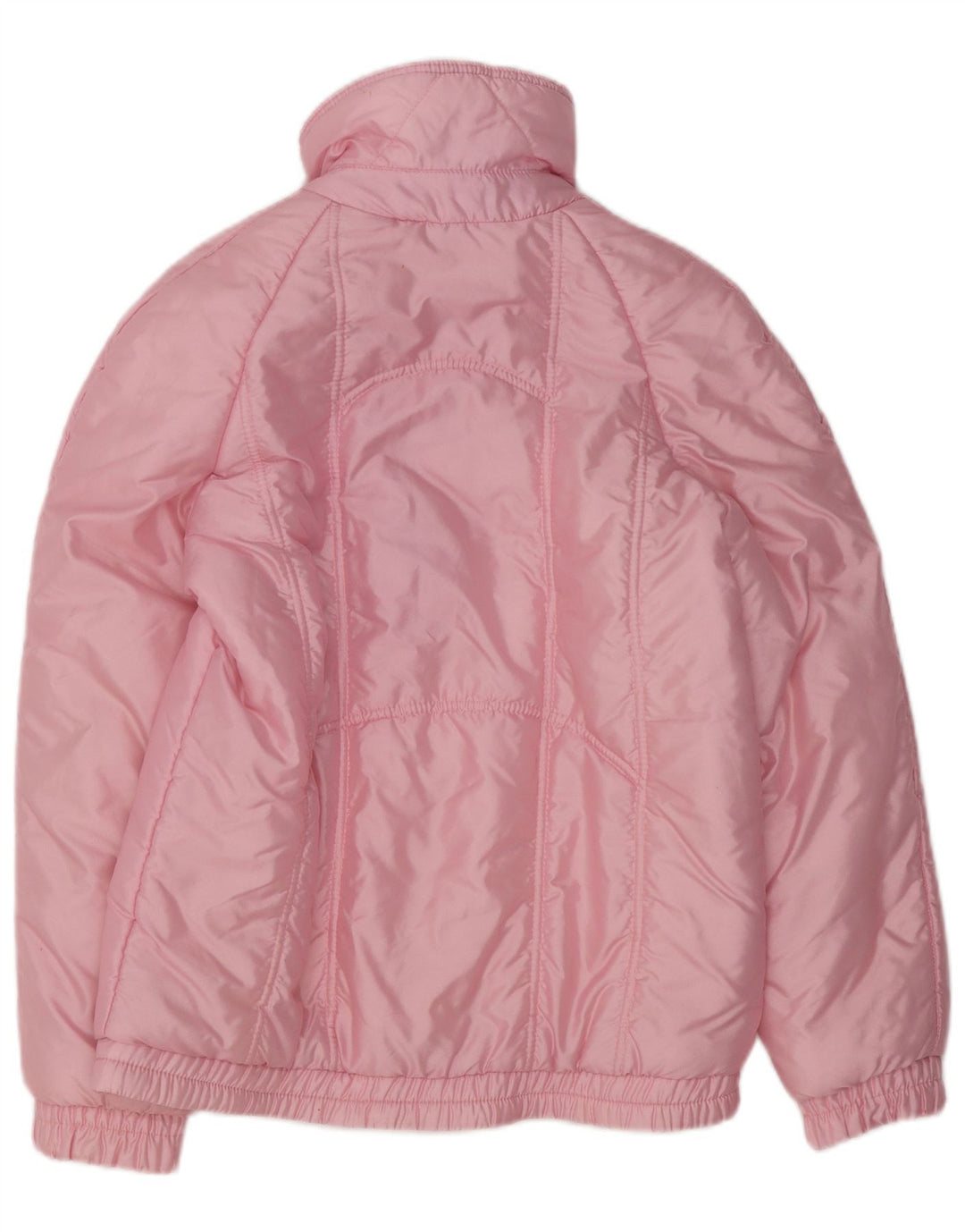 Vintage Dame Standard Fit Polstret Jakke EU 40 Medium Pink Polyamid