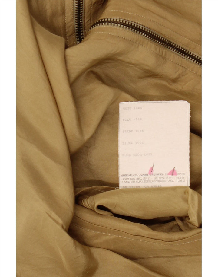 VINTAGE Vendbar Bomberjakke til mænd IT 54 2XL Beige Silke