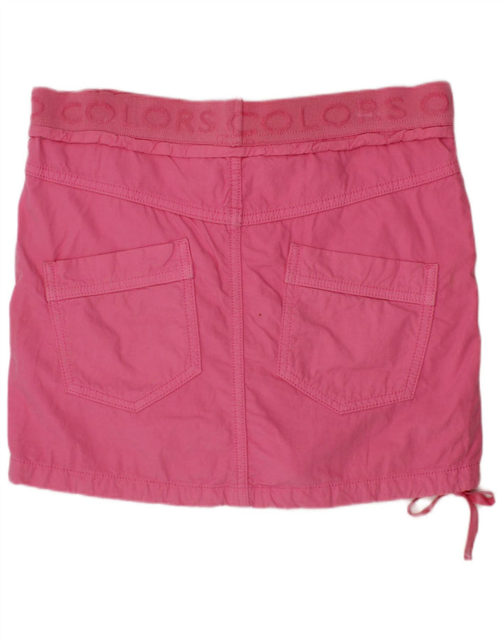 BENETTON piger grafisk lige nederdel 13-14 år W28 Pink