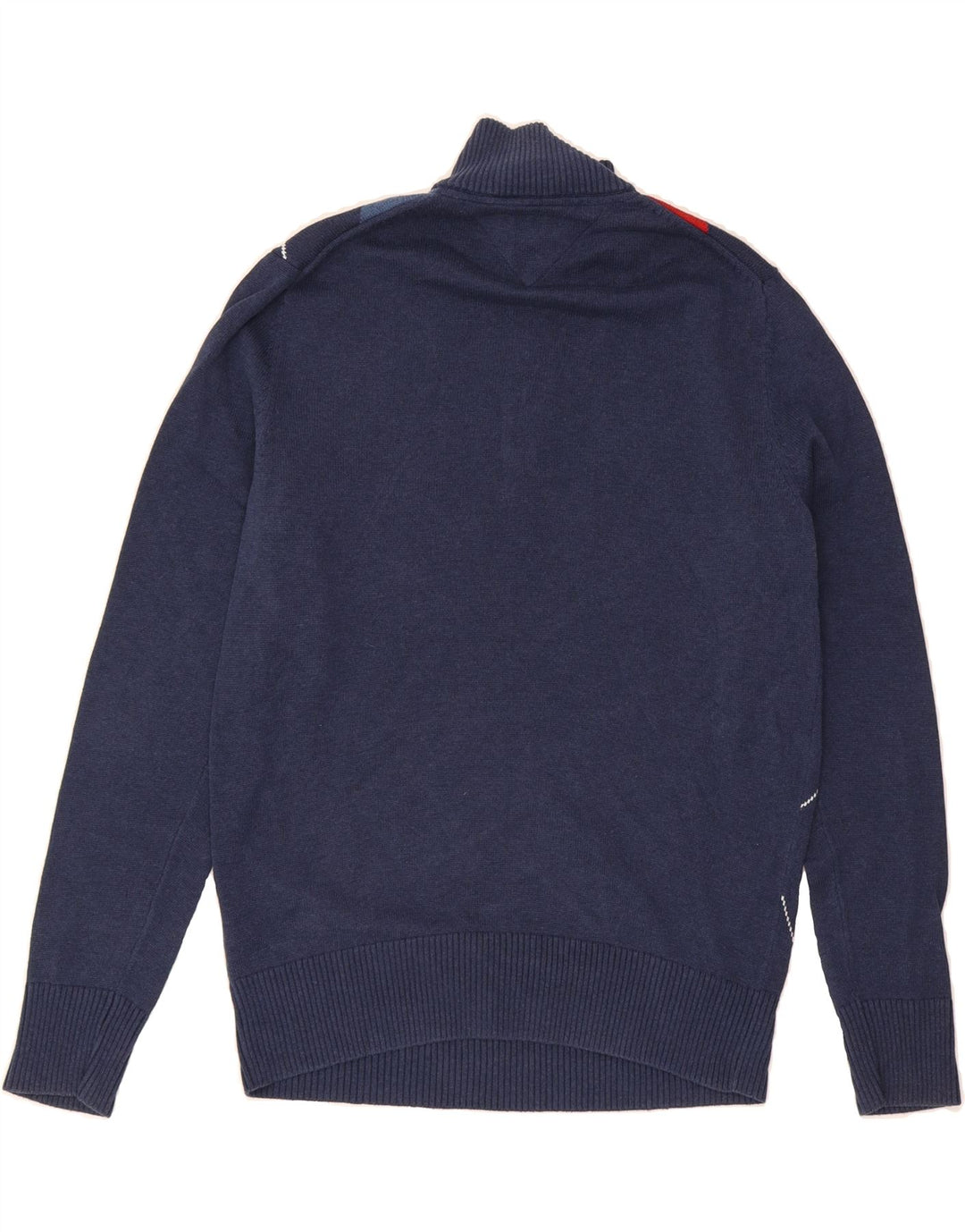 TOMMY HILFIGER Mens Zip Neck Jumper Sweater Medium Navy Blue Vintage Tommy Hilfiger and Second-Hand Tommy Hilfiger from Messina Hembry 
