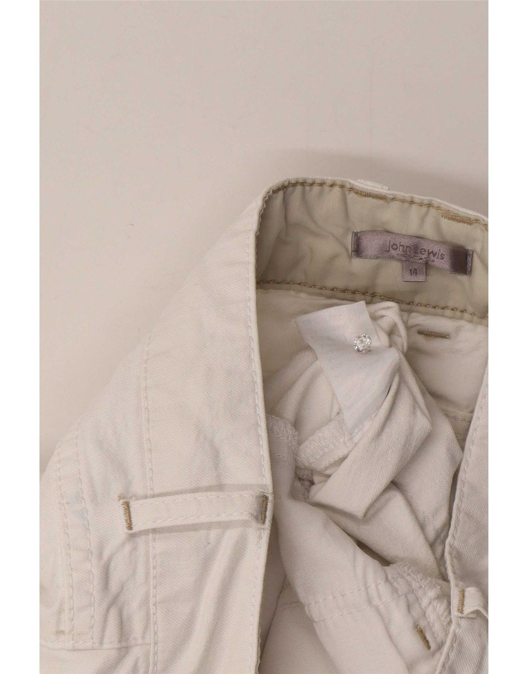 John Lewis Bermuda-shorts til kvinder UK 14 Large W32 White Bomuld