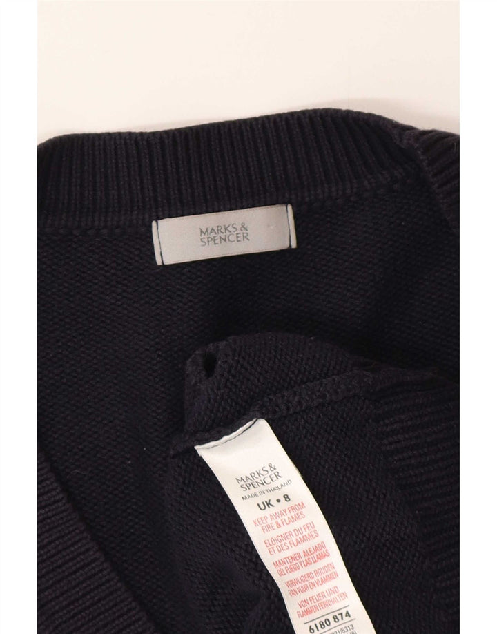 Marks & Spencer Dame Oversized Cardigan Sweater UK 8 Small Navy Blue