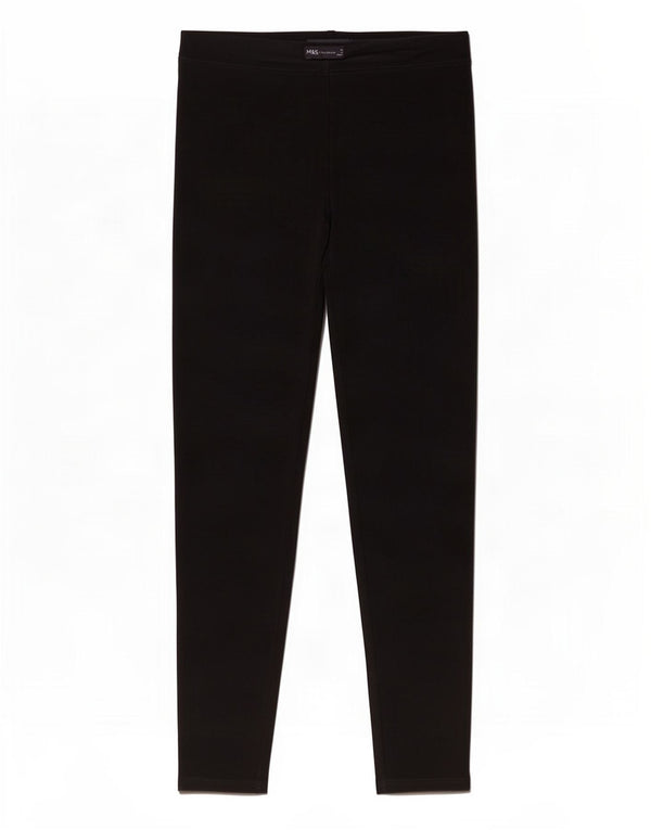 Marks & Spencer Womens Leggings UK 10 Small Black Bomuld