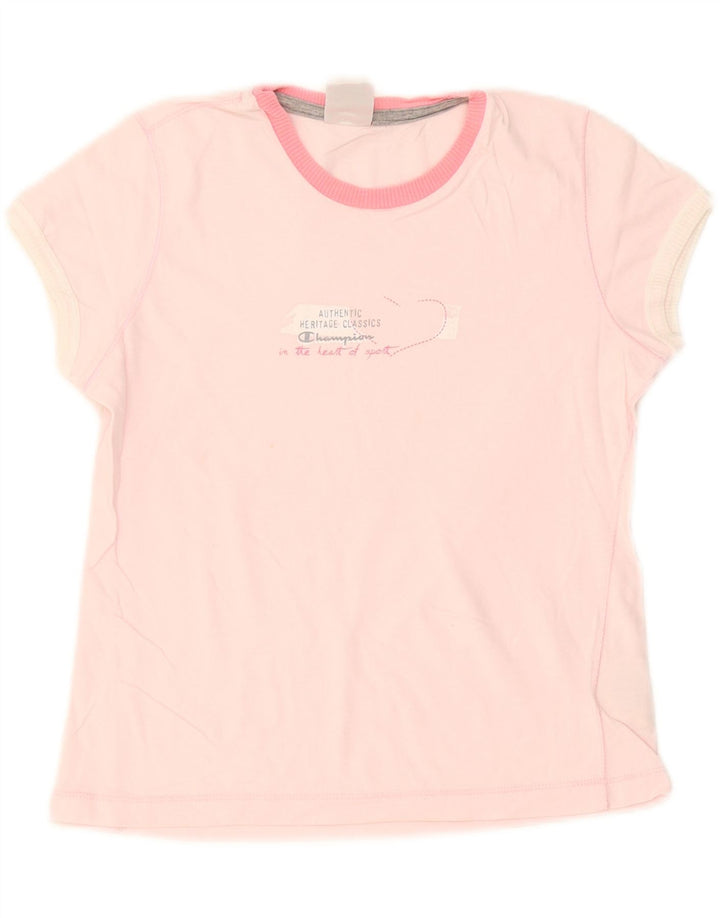 Champion Womens Heritage Classics Grafisk T-Shirt Top UK 12 Medium Pink
