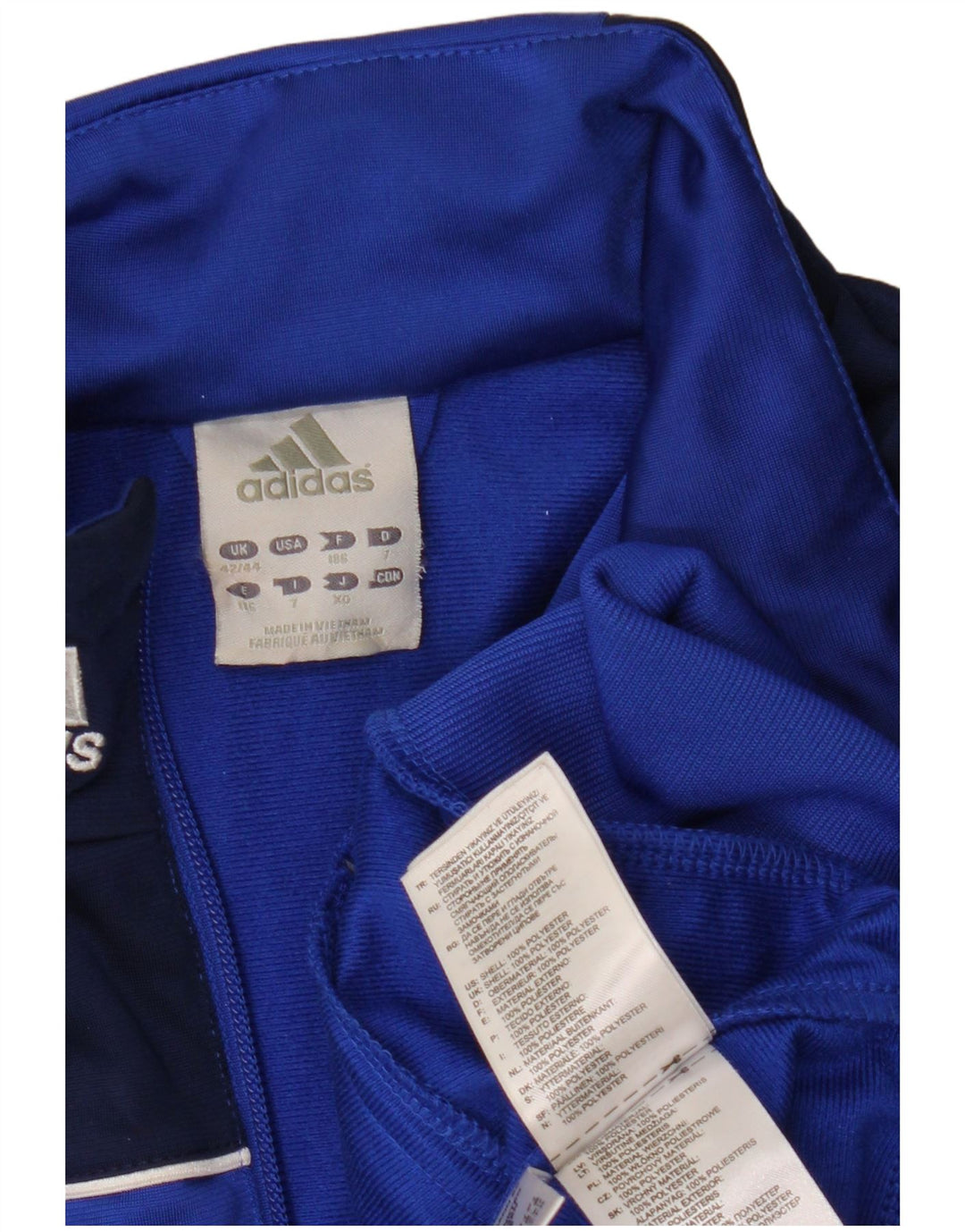 Adidas Træningsdragt til mænd Topjakke UK 42/44 Stor blå farveblok polyester