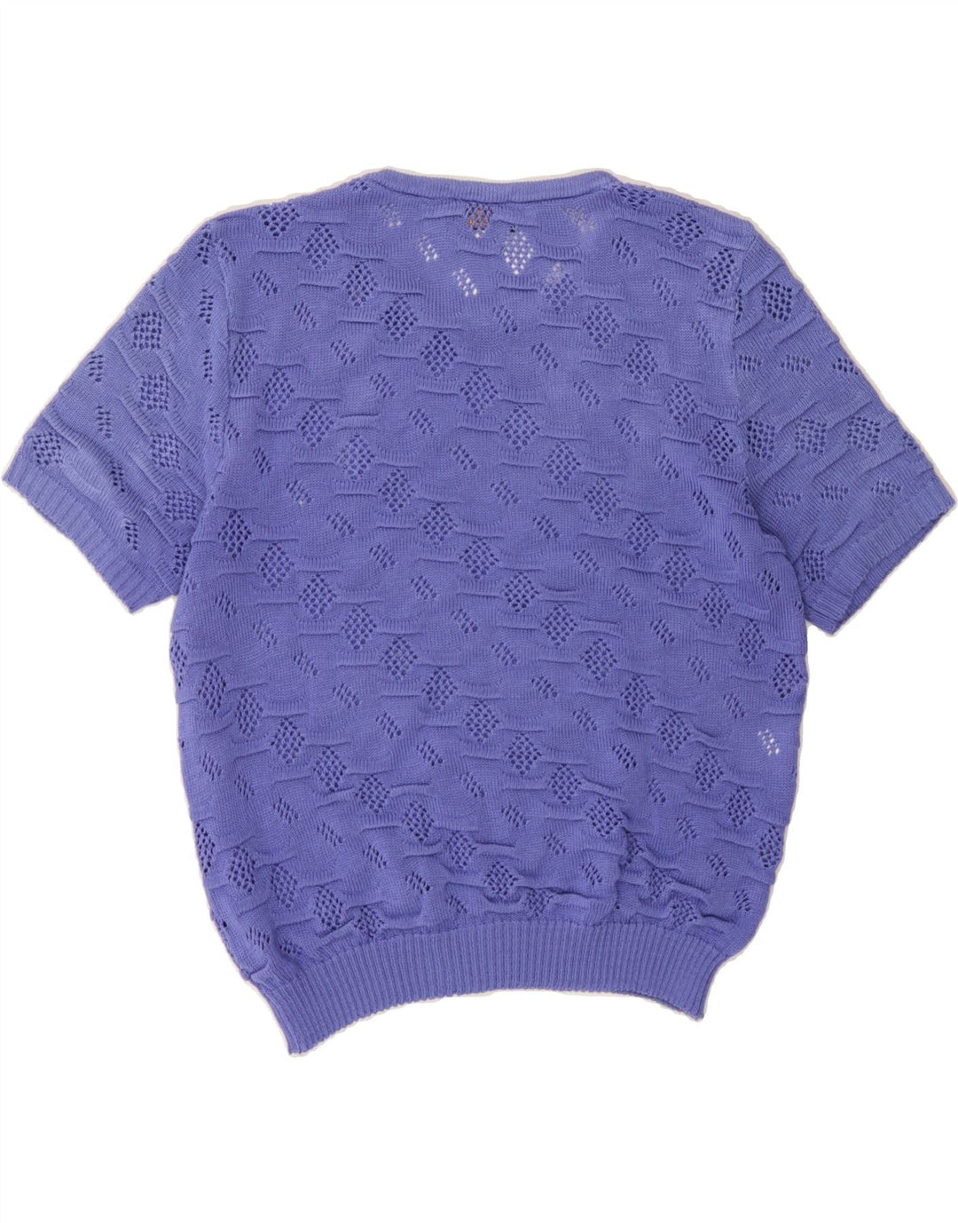 VINTAGE Womens Crew Neck Jumper Sweater UK 14 Medium Purple Argyle/Diamond Vintage Vintage and Second-Hand Vintage from Messina Hembry 