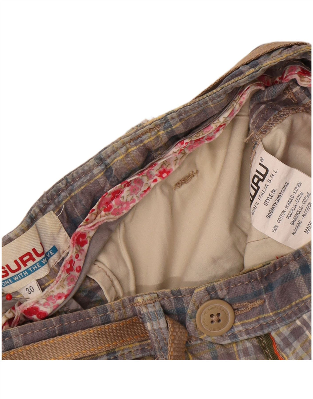 Guru Herre Chino Shorts W30 Medium Blue Ternet Bomuld