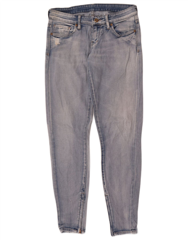 LEE Dame Distressed Skinny Jeans W30 L31 Blå Bomuld