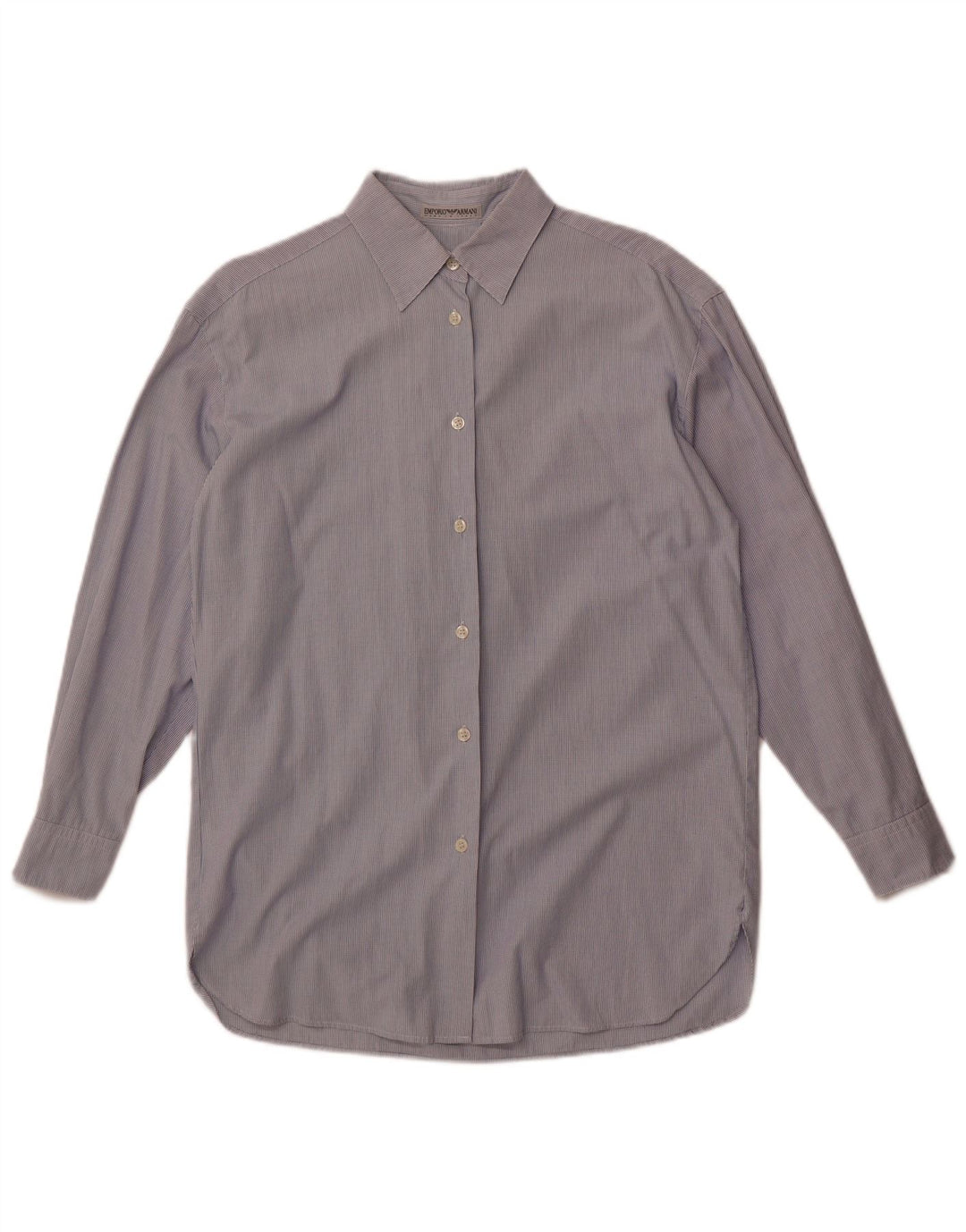 Emporio Armani Dameskjorte IT 42 Mellemblå ternet bomuld