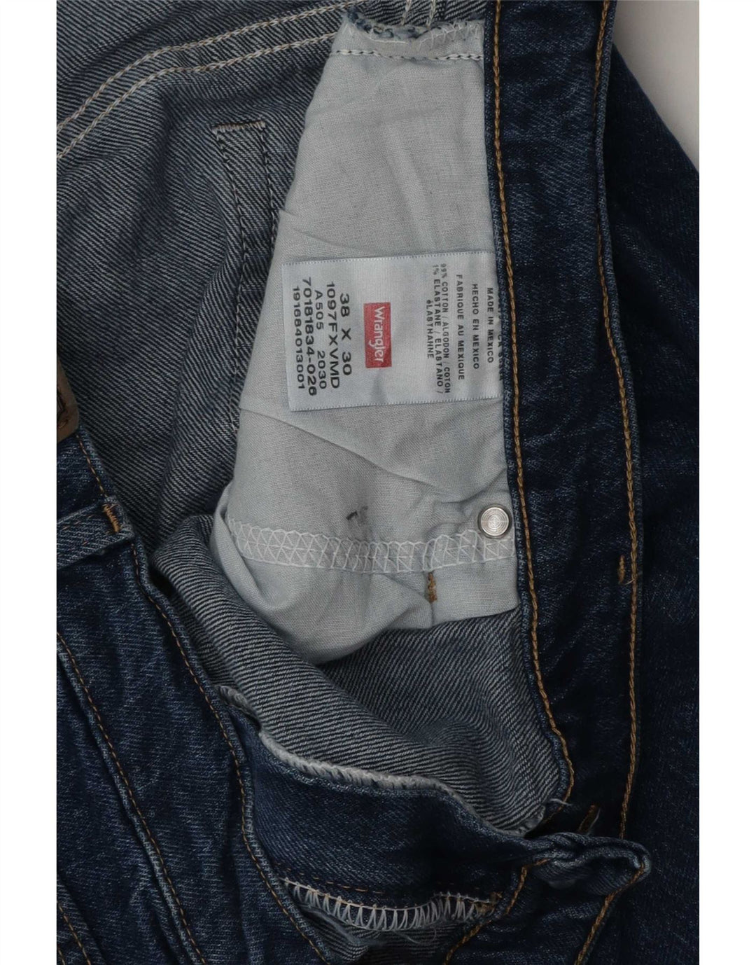 Wrangler Herre Regular Straight Jeans W38 L30 Blå Bomuld