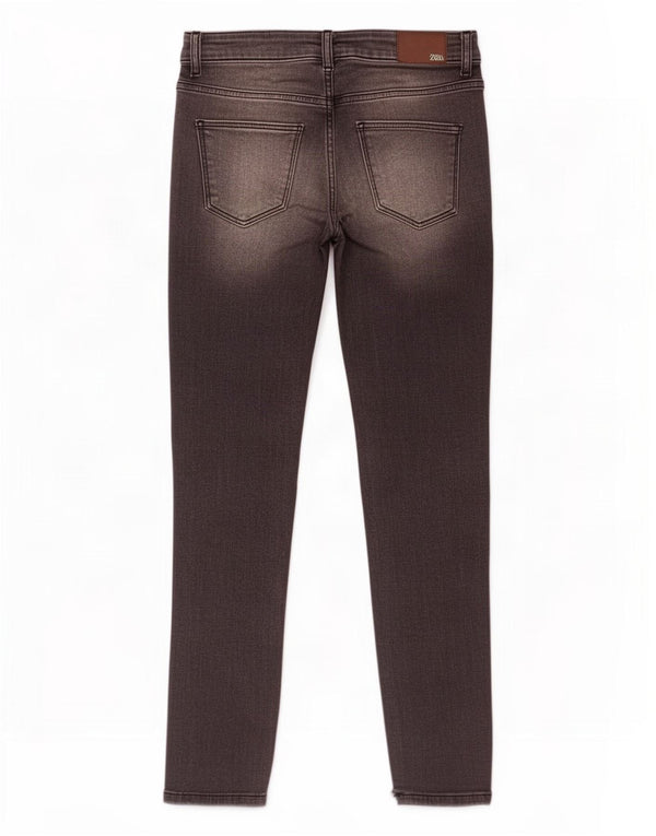 Zara Dame Distressed Skinny Jeans EU 34 2XS W24 L28 Grå Bomuld