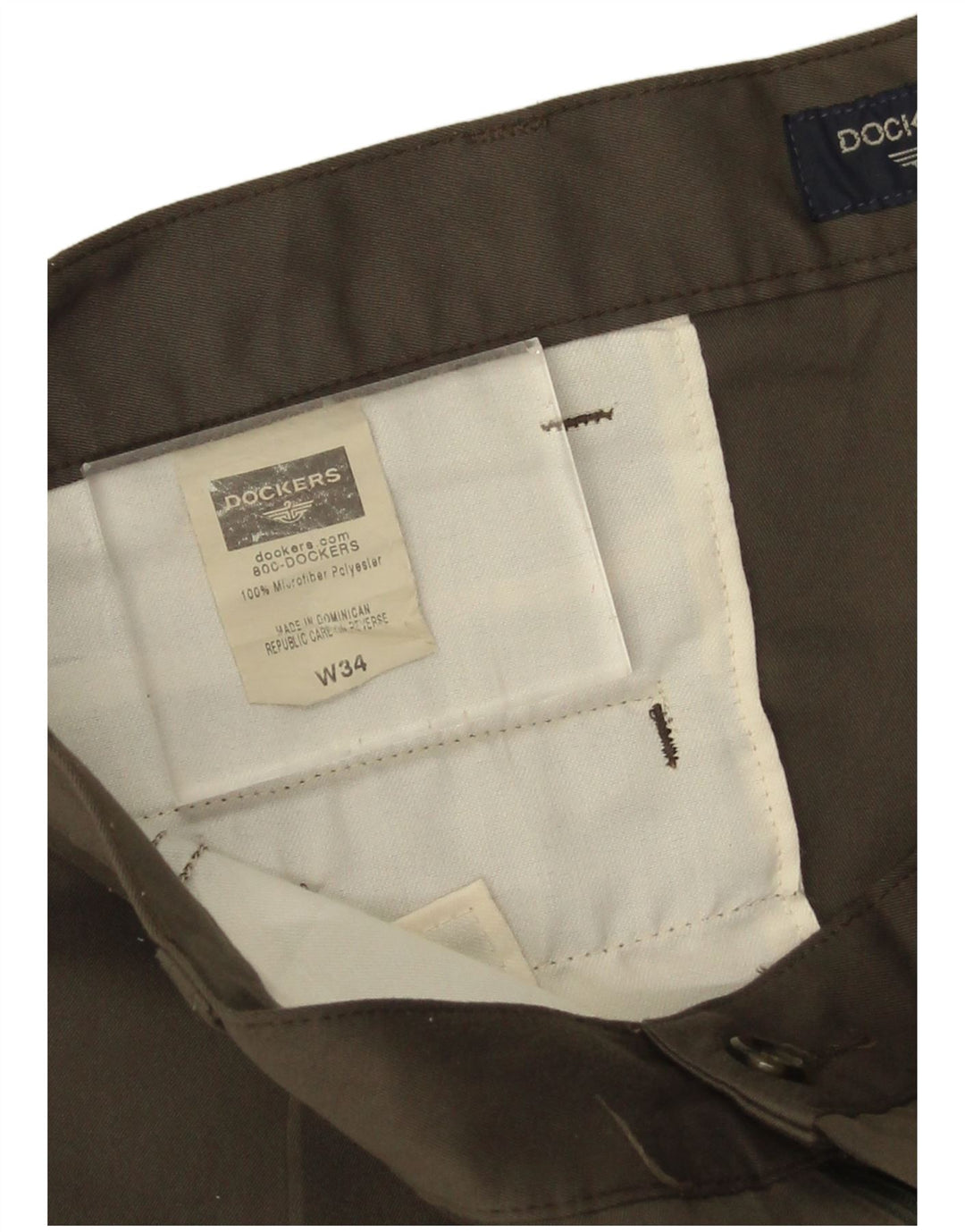 Dockers Herre Pegged Chino Shorts W34 Large Khaki Polyester
