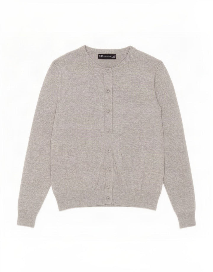 Marks & Spencer Dame Cardigan Sweater UK 10 Small Grey Viscose