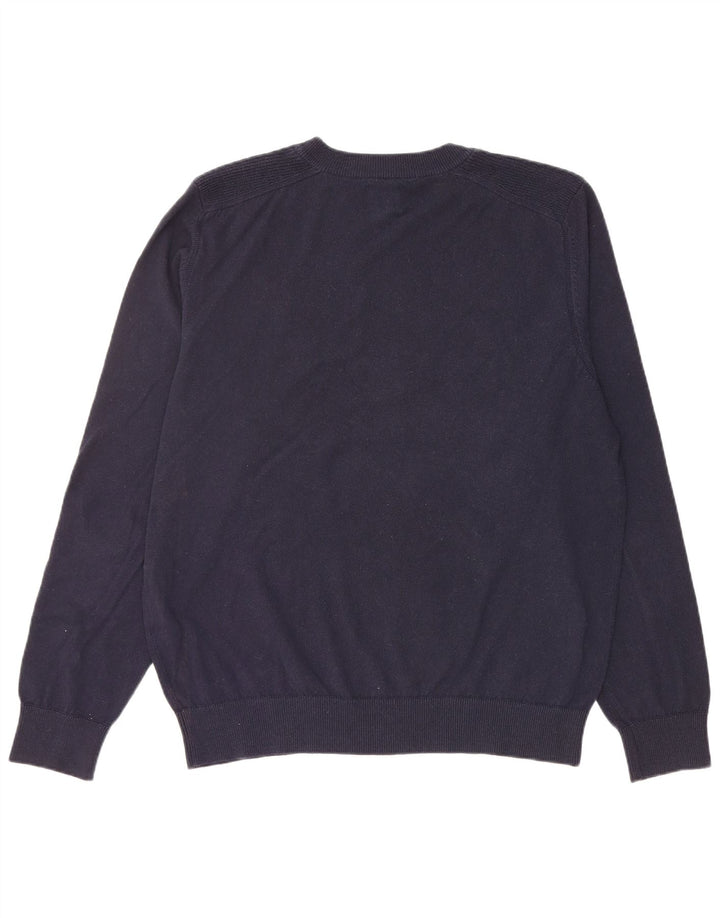 BEN SHERMAN Mens Crew Neck Jumper Sweater Large Navy Blue Cotton