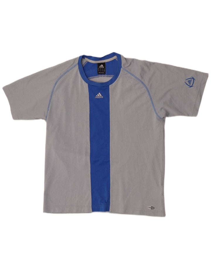 Adidas Herre Climacool T-Shirt Top Medium Grey Colourblock Polyester