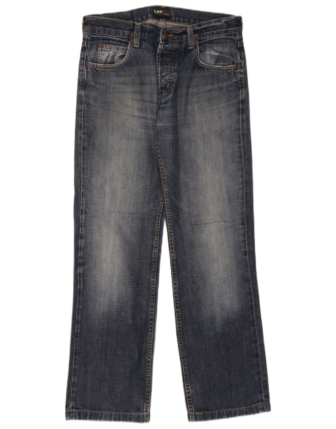 LEE Mens Seattle Straight Jeans W33 L31 Blå Bomuld
