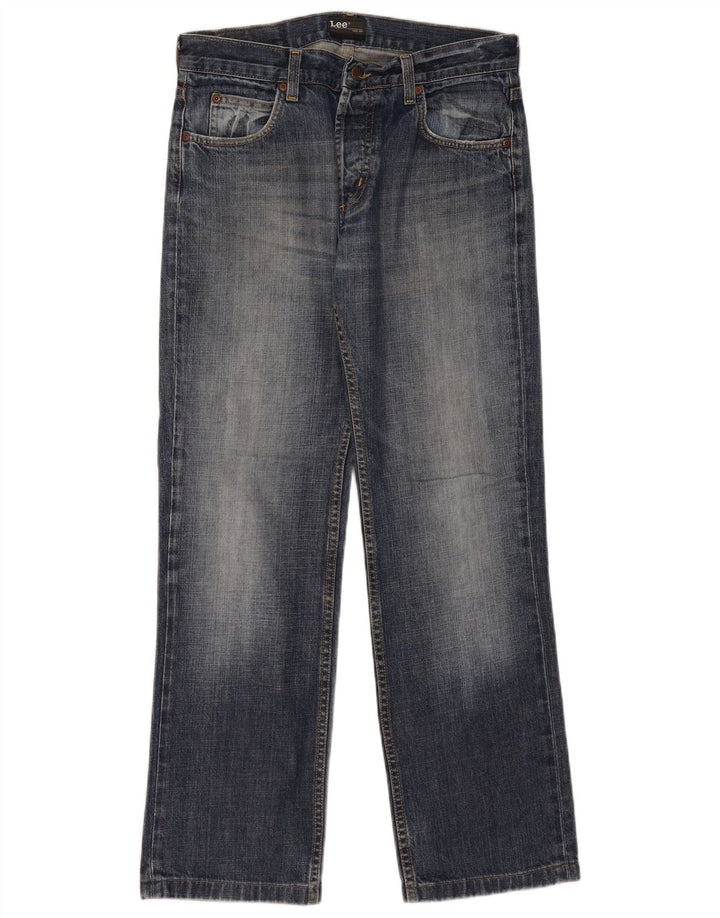 LEE Mens Seattle Straight Jeans W33 L31 Blå Bomuld