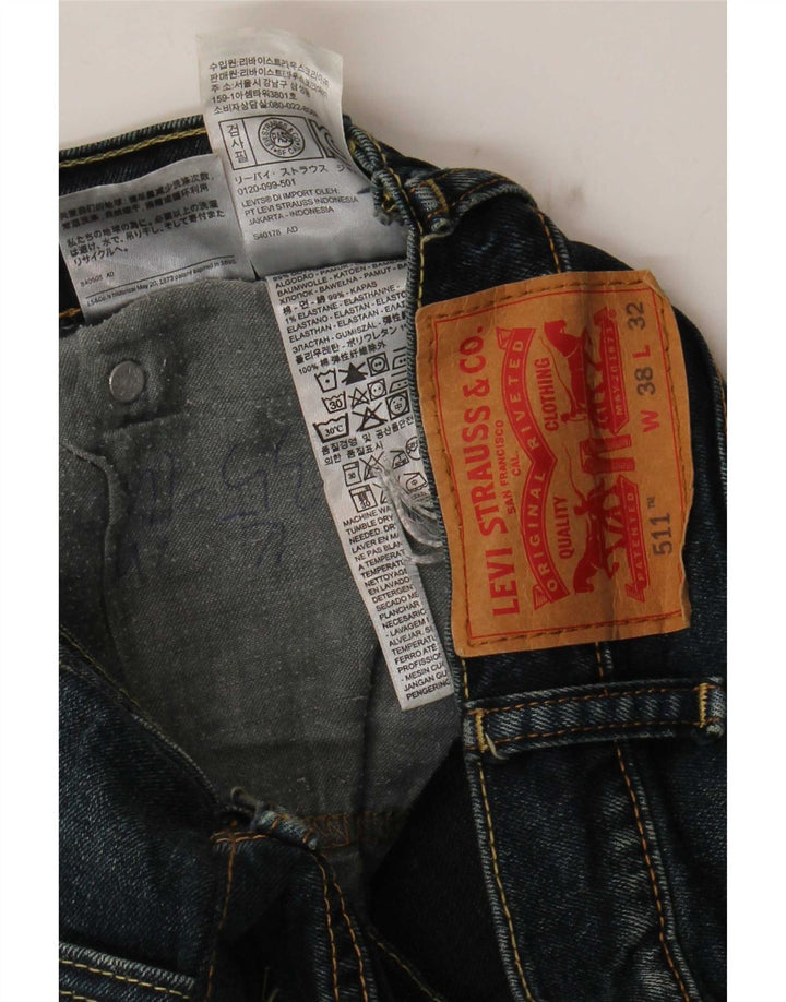 Levi's Herre 511 Slim Jeans W38 L29 Marineblå Bomuld