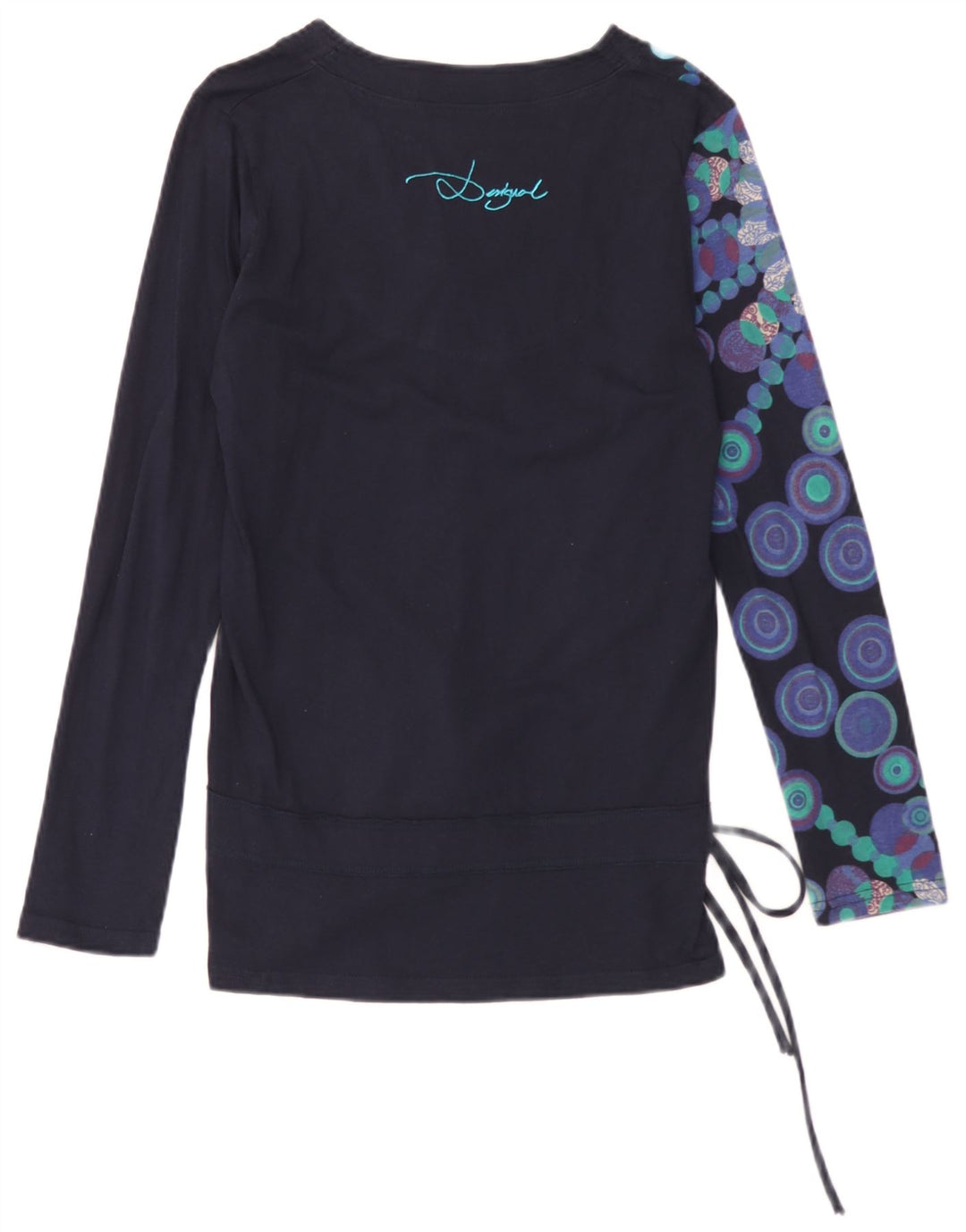 Desigual Dame Grafisk Top Langærmet UK 14 Medium Navy Blue Floral