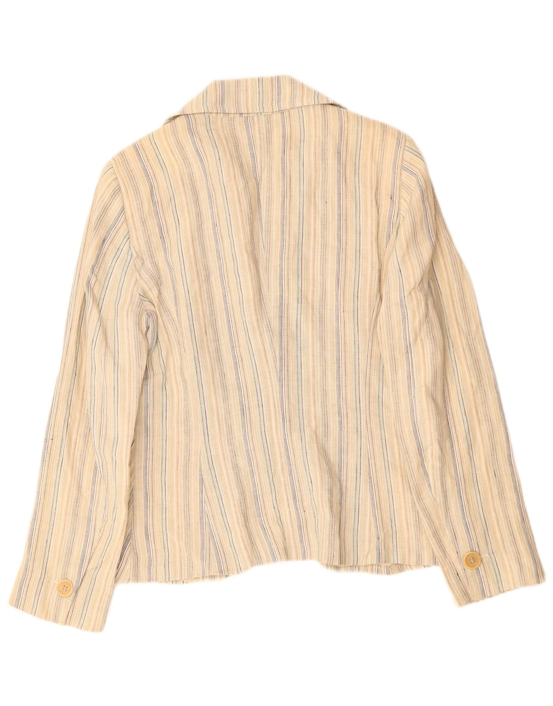 MAX & CO. Dame 2-knaps blazerjakke UK 16 Stor beige stribet hør