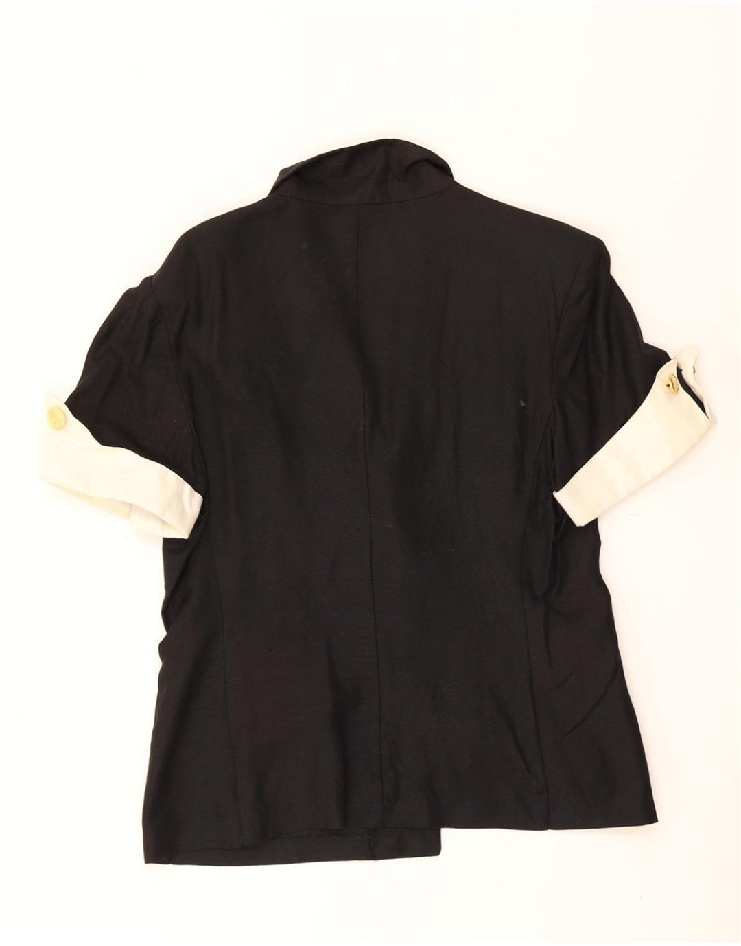 VINTAGE Womens Short Sleeve Blazer Jacket IT 46 Large Black Colourblock Vintage Vintage and Second-Hand Vintage from Messina Hembry 
