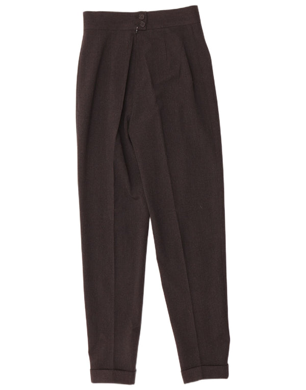 Sportmax kvinders højtaljede koniske jakkesætsbukser UK 12 Medium W26 L30 Grå