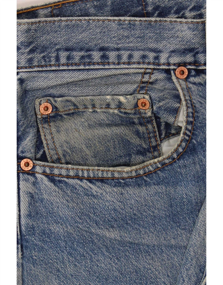 Levi's Men Distressed Straight Jeans W36 L32 Blå Bomuld