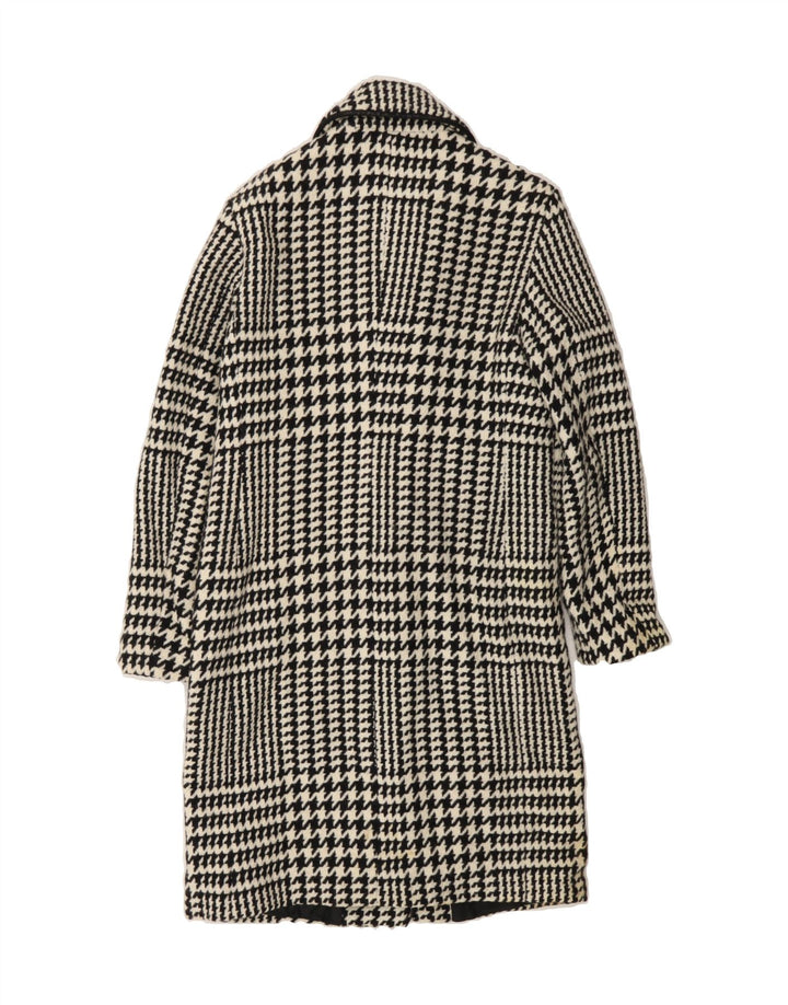 PENNY BLACK Womens Overcoat UK 10 Small Black Houndstooth Wool Vintage Penny Black and Second-Hand Penny Black from Messina Hembry 