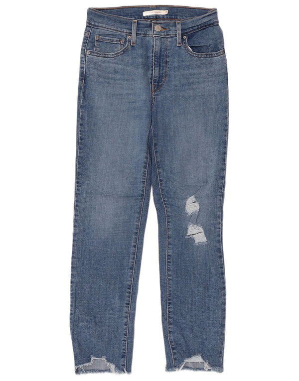 Levi's Womens 724 Højtaljede lige cropped jeans W27 L26 Blå