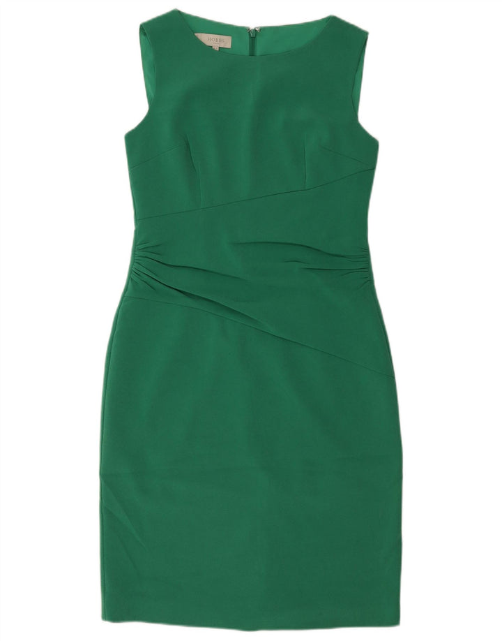 HOBBS Dame Sleeveless Sheath Dress UK 10 Small Green Triacetate