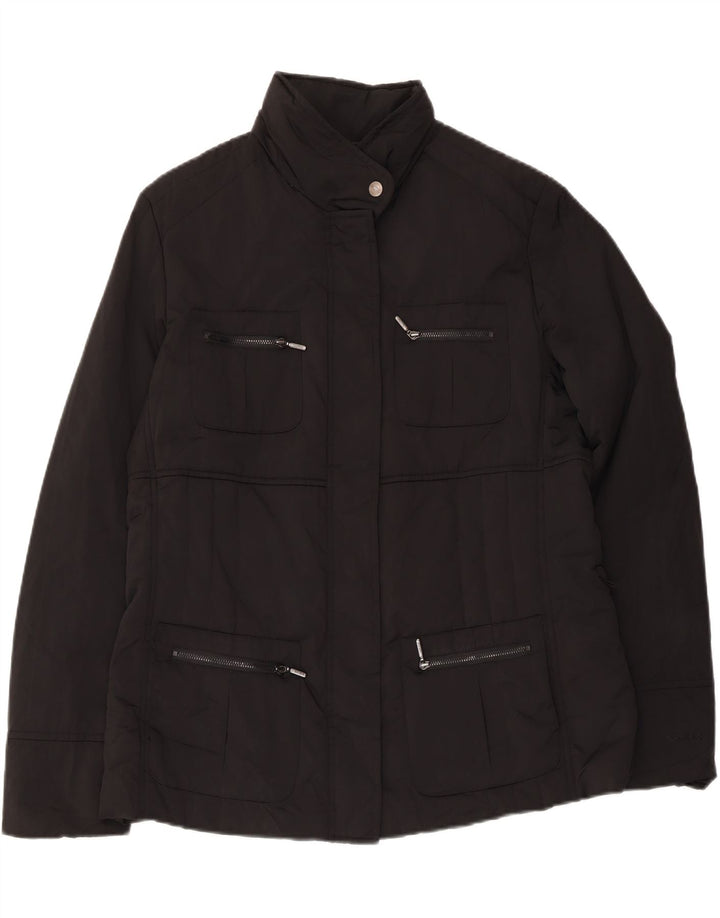 Geox Womens Respira Hooded Utility Jacket UK 14 Large Black Polyester