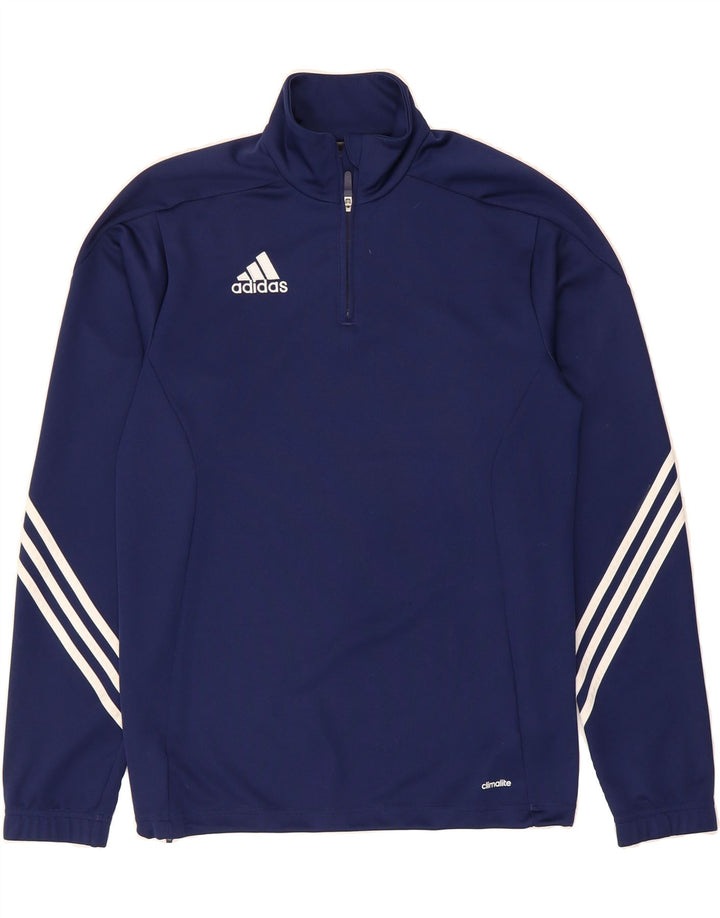 ADIDAS Mens Climalite Zip Neck Pullover Tracksuit Top Small Navy Blue Vintage Adidas and Second-Hand Adidas from Messina Hembry 