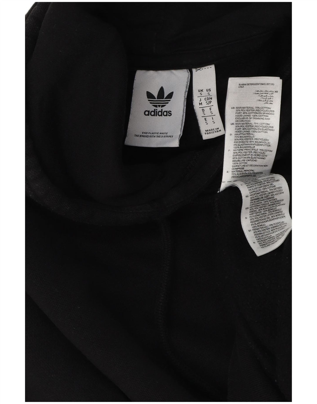 Adidas Hættetrøje til mænd, lille sort bomuld