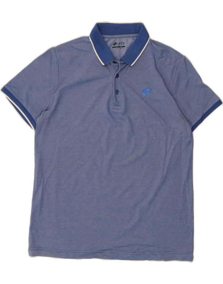 LOTTO Mens Life's Polo Shirt Large Blue Cotton Vintage Lotto and Second-Hand Lotto from Messina Hembry 