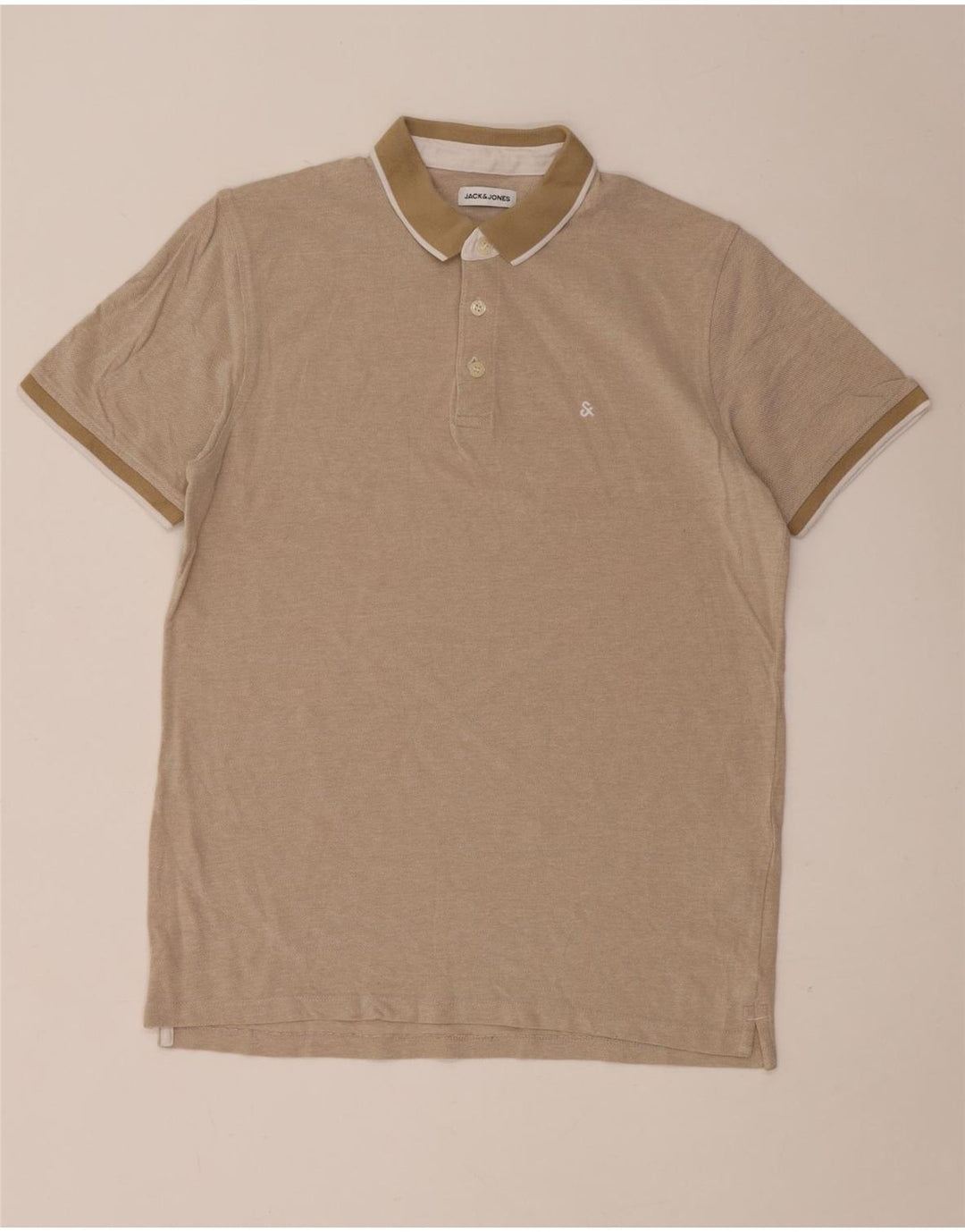Jack & Jones herre poloshirt XL beige bomuld