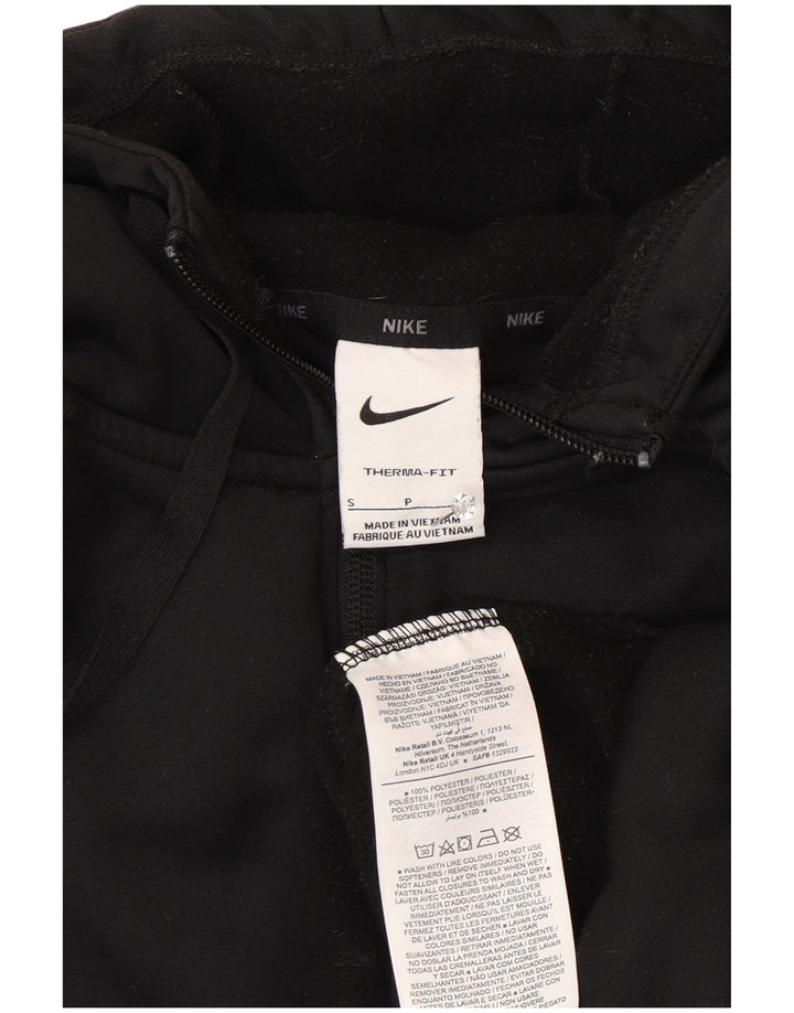 Nike herre Therma-Fit hættetrøje med lynlås, lille sort polyester