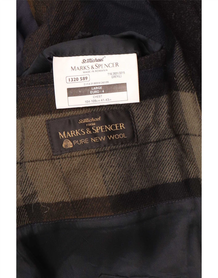 Marks & Spencer Herre Overfrakke UK 40 Large Grey Virgin Wool