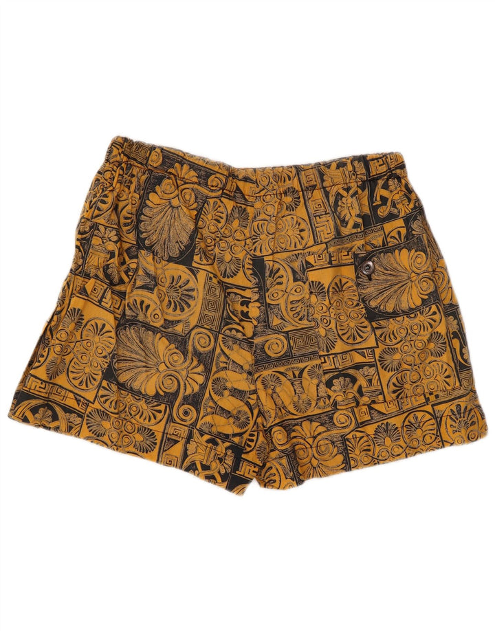 Byblos Kvinders abstrakt mønster Casual Shorts Størrelse 40 Small W28 Gul