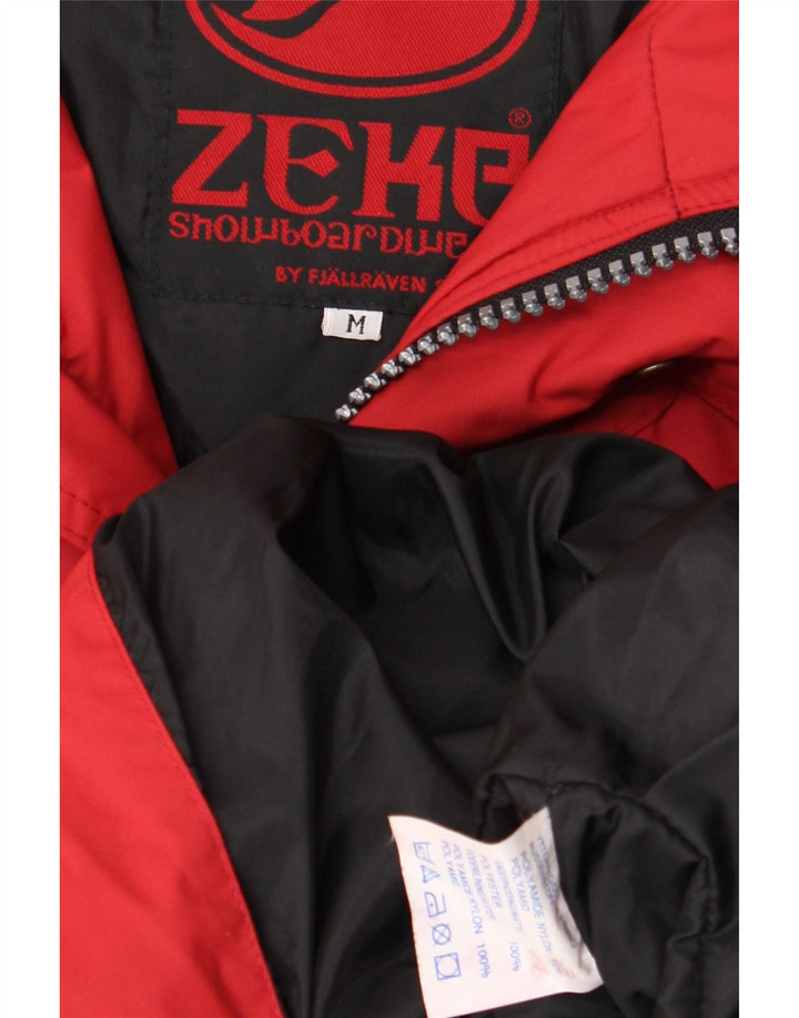 Fjall Raven Herre Hætte Skijakke UK 38 Medium Rød Colourblock Nylon