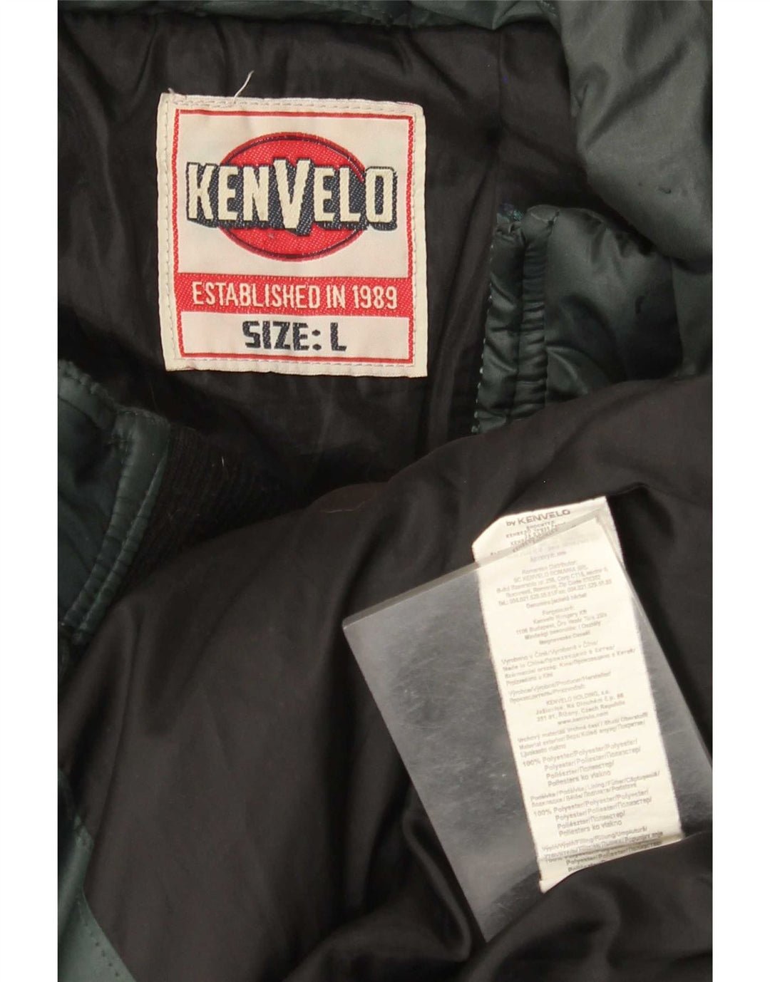 Kenvelo Polstret Herrejakke UK 40 Stor Grøn Polyester