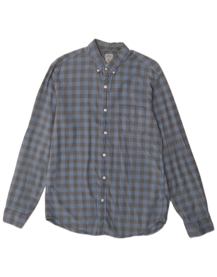 J. CREW Herre Slim Shirt Medium Blue Gingham Cotton