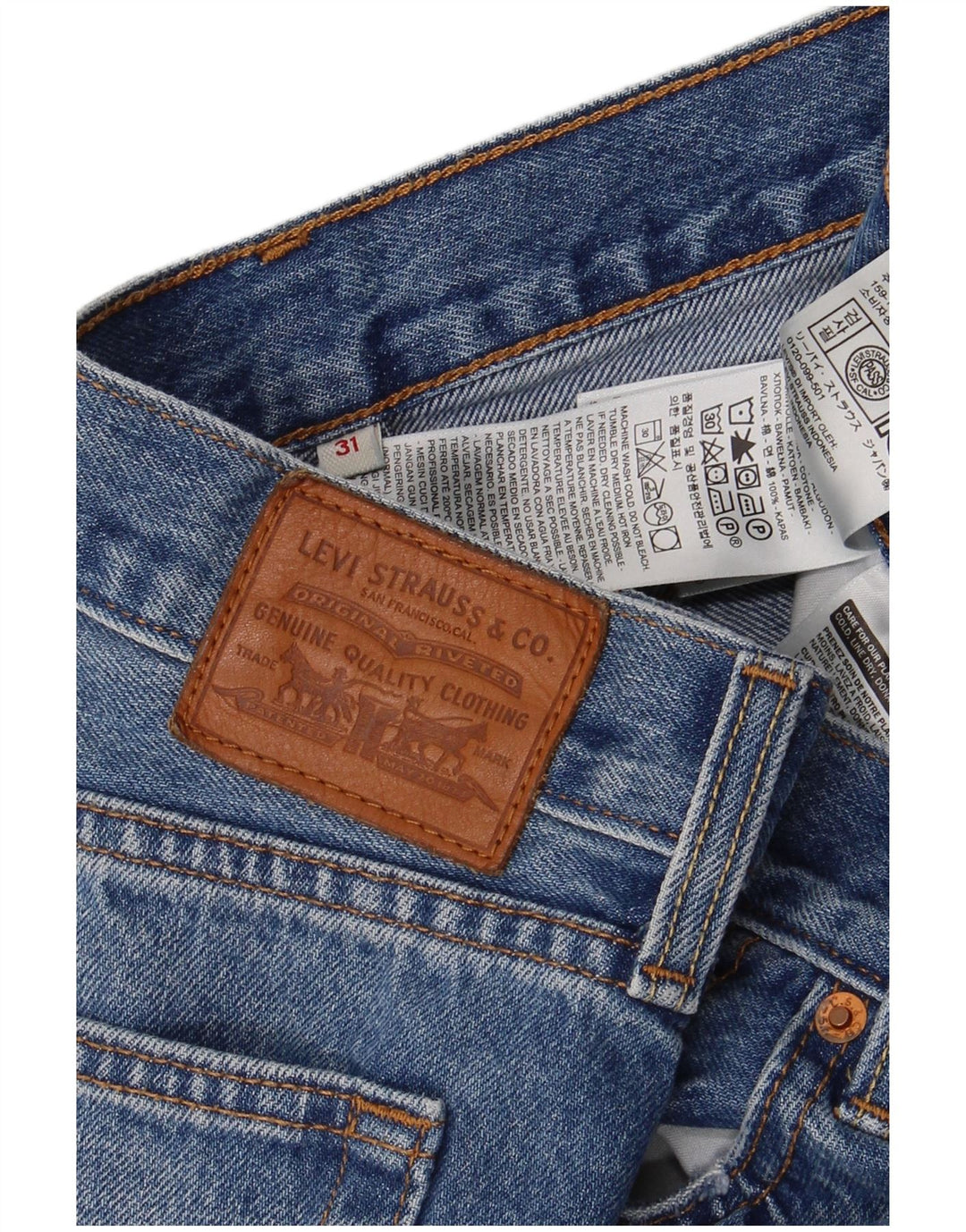 Levi's Dame Mini Denim Nederdel W31 Medium Blue Bomuld