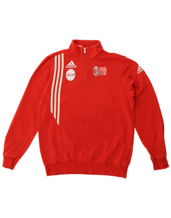 Adidas Boys AC Milan Sweatshirt med lynlås 15-16 år Rød Bomuld