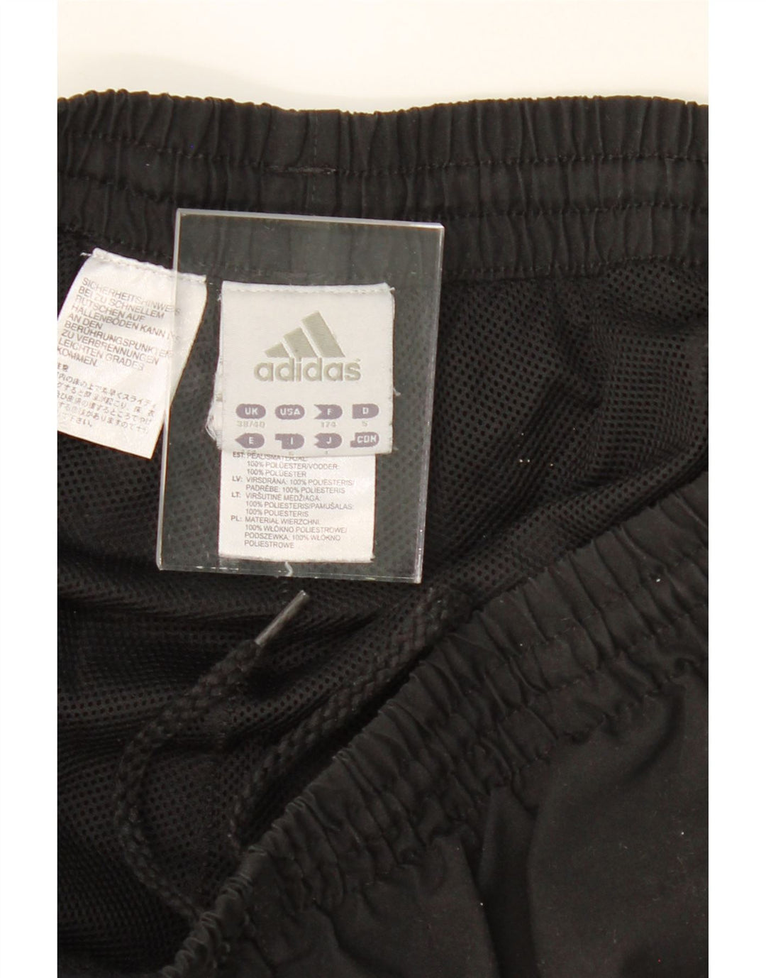 ADIDAS Mens Tracksuit Trousers Joggers UK 38/40 Medium Black Polyester Vintage Adidas and Second-Hand Adidas from Messina Hembry 