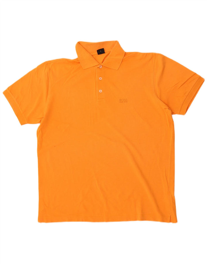 Hugo Boss herre poloshirt Stor orange bomuld
