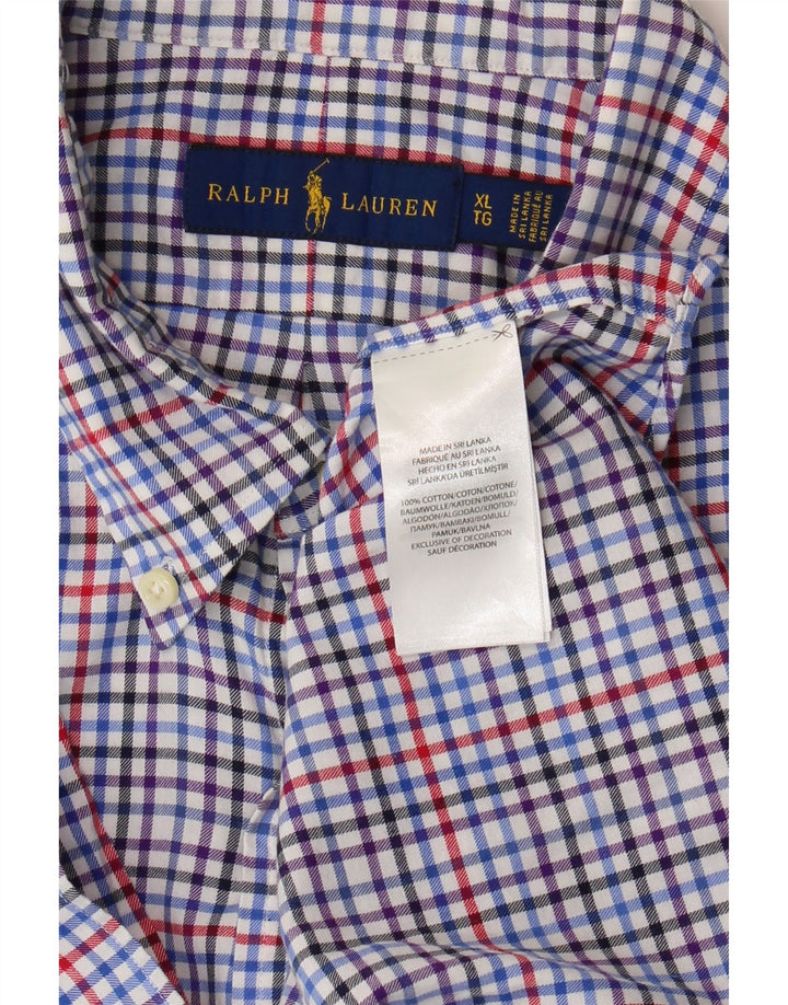Ralph Lauren Herre Flanellskjorte XL Flerfarvet Gingham Bomuld