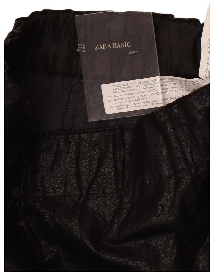 Zara Dame Mini Nederdel Medium W28 Sort Viscose
